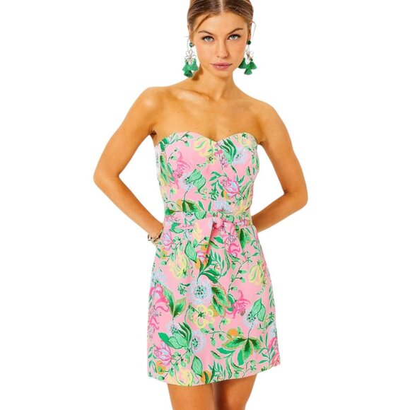 Lilly Pulitzer Kylo Strapless Skirted Romper in Via Amore Spritzer NWT - Size 10 - Picture 1 of 9